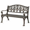 Gartenbank 125 x 60 x 90 cm Metall Bronze antiker Stil