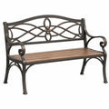 Gartenbank 120 x 60 x 90 cm aus Metall Braun im klassischen Stil