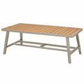 Gartentisch 180 x 90 x 75 cm Holz Metall Beige Silber - rechteckiger Outdoor Esstisch