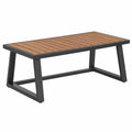 Gartentisch 150 x 90 x 75 cm aus Holz und Metall Braun Schwarz Rechteckig