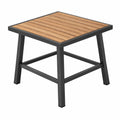 Gartentisch 80 x 80 x 75 cm Holz Metall Braun Schwarz quadratisch