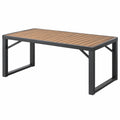 Gartentisch 180 x 90 x 75 cm Holz Metall Braun Schwarz rechteckig
