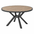 Gartentisch Ø 120 cm Holz Metall Schwarz Natur Rund