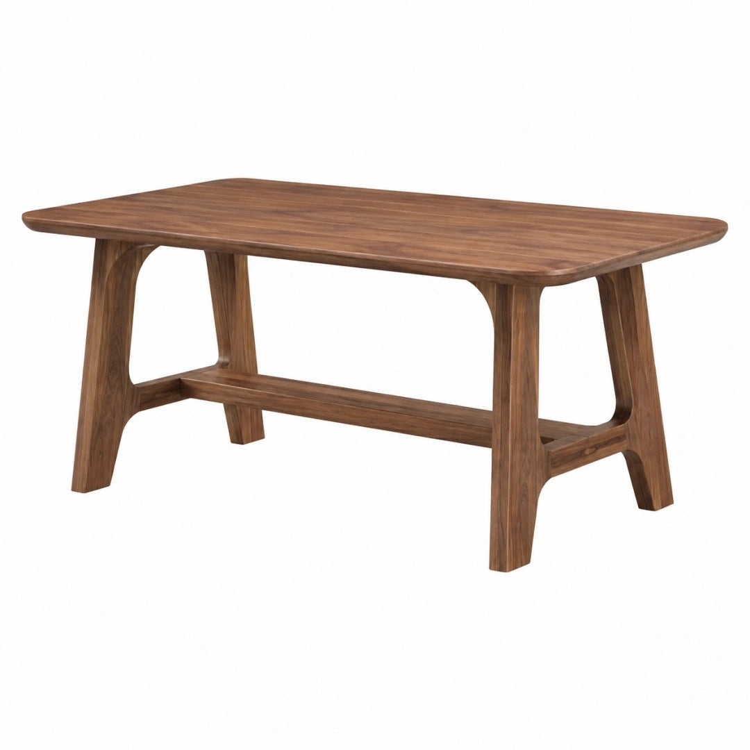 Esstisch 160 x 80 x 75 cm aus Holz in Walnussbraun im Retro-Stil